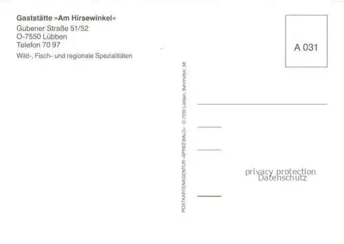 AK / Ansichtskarte  Luebben Spreewald Gaststaette Am Hirsewinkel