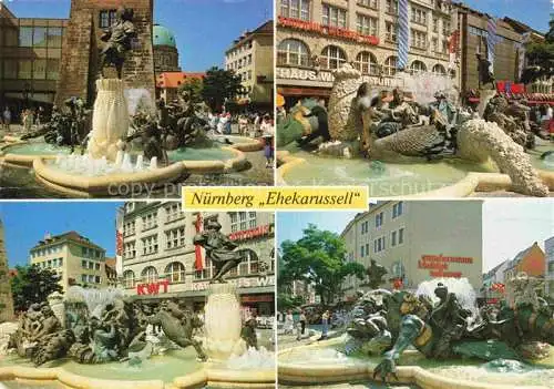 AK / Ansichtskarte  NueRNBERG Ehekarussell Brunnen am Weissen Turm Gedicht von Hans Sachs Bildhauer Prof. Juergen Weber