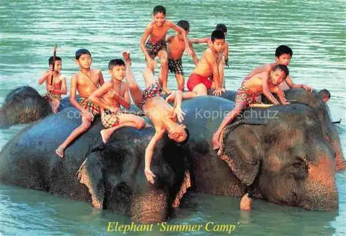 AK / Ansichtskarte  Elefant Kinder Summer Camp Ayutthaya Thailand