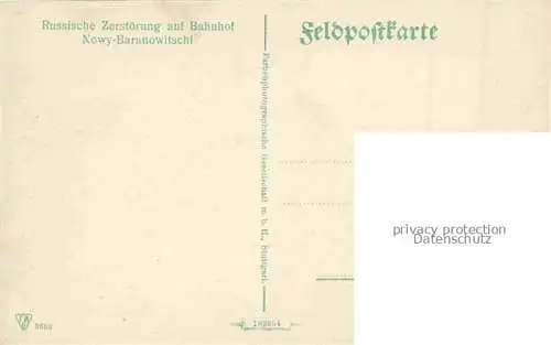AK / Ansichtskarte  Baranowitschi BARANAWITSCHY Baranowitz Belarus Russische Zerstoerung auf Bahnhof