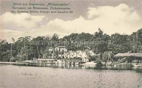 AK / Ansichtskarte  Pichelswerder Berlin Restaurant Wilhelmshoehe am Stoessensee