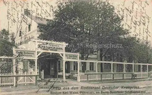 AK / Ansichtskarte  Ploetzensee BERLIN Restaurant Deutscher Kronprinz