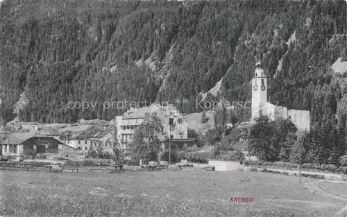 AK / Ansichtskarte  Andeer GR Panorama Kirche