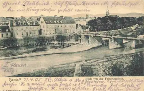 AK / Ansichtskarte  RASTATT Baden BW Blick von der Friedrichsfeste