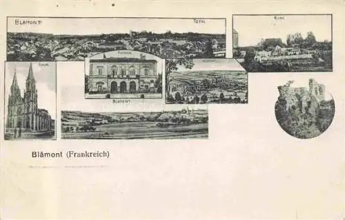 AK / Ansichtskarte  Blamont Luneville 54 Meurthe-et-Moselle Panorama Kirche Rathaus Ruine