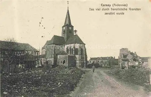 AK / Ansichtskarte  Cernay-en-Dormois 51 Marne Kirche Zerstoerung im WK1