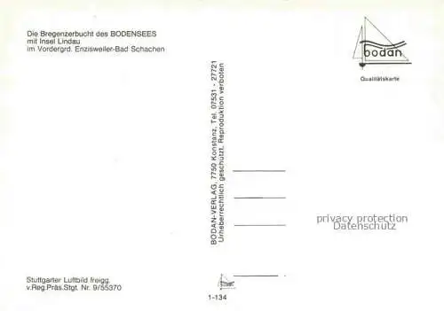 AK / Ansichtskarte  Enzisweiler Bodensee Bregenzer Bucht mit Insel Lindau Bad Schachen Alpenpanorama