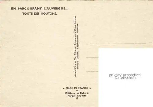 AK / Ansichtskarte  Schaeferei Sheperding Bergerie-- Tonte des Moutons France Litho