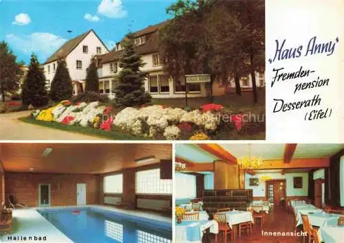 AK / Ansichtskarte  Desserath Deudesfeld Haus Anny Fremdenpension Gastraum Hallenbad