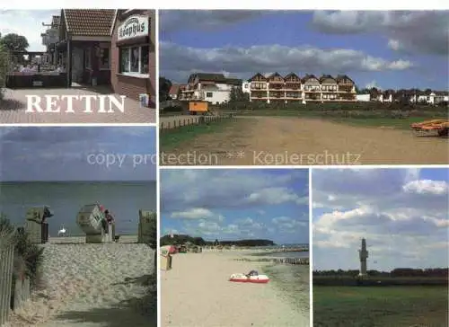 AK / Ansichtskarte  Rettin Neustadt Holstein Ladengeschaefte Strassencafé Strand Ferienhaeuser Hotels