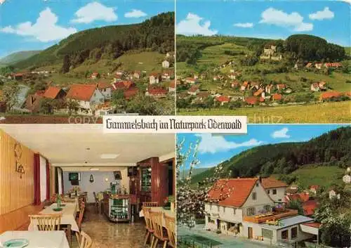 AK / Ansichtskarte  Gammelsbach Panorama Gasthaus Pension Café Zum kuehlen Krug Gastraum