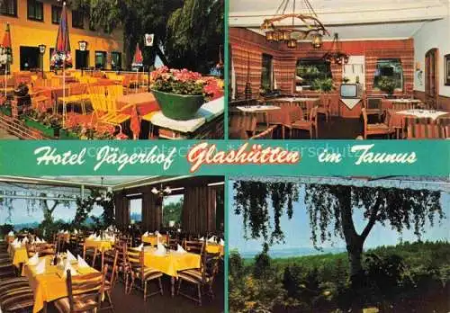 AK / Ansichtskarte  Glashuetten  Taunus Hotel Jaegerhof Restaurant Terrasse Landschaftspanorama