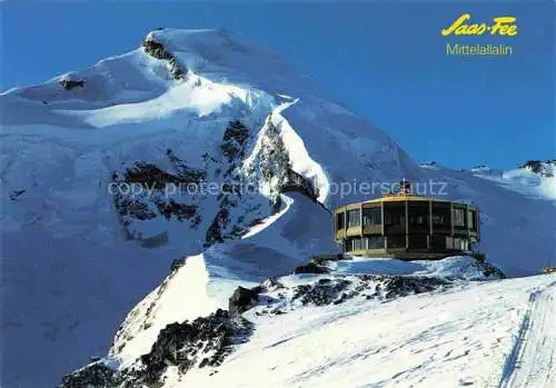 AK / Ansichtskarte  Saas-Fee VISP VS Mittelallalin Bergrestaurant Hoechstgelegenes Drehrestaurant der Welt Allalinhorn Walliser Alpen