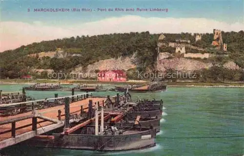 AK / Ansichtskarte  Marckolsheim Selestat-Erstein 67 Bas-Rhin Pont du Rhin avec Ruine Limbourg