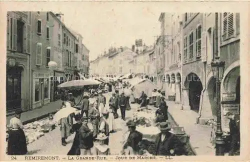 AK / Ansichtskarte  Remiremont Romberg Epinal 88 Vosges La Grande Rue Jour de Marche
