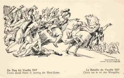 AK / Ansichtskarte  Vouille Poitiers 86 Vienne La Bataille de Vouille 507 Clovis tue le roi des Wisigoths