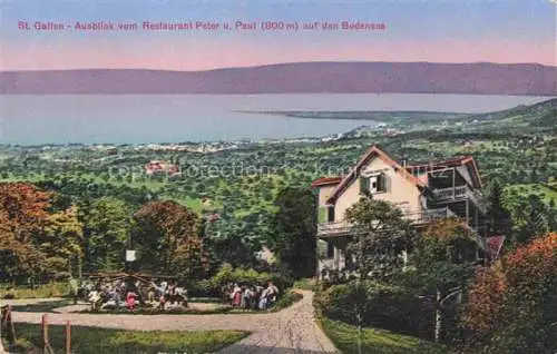 AK / Ansichtskarte  St Gallen SANKT GALLEN SG Blick vom Restaurant Peter und Paul auf den Bodensee