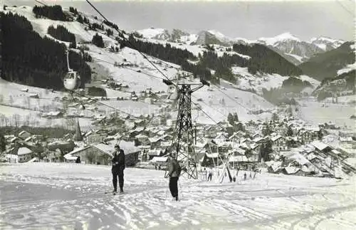 AK / Ansichtskarte  Zweisimmen BE Gondelbahn Zweisimmen Rinderberg mit Trainings Skilift