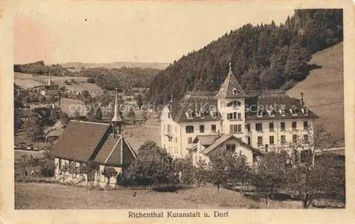 AK / Ansichtskarte  Richenthal Richental LU Kuranstalt mit Kirche und Dorf