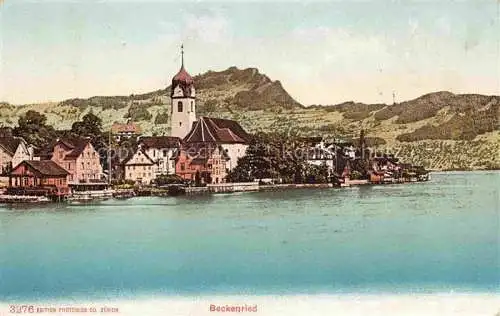 AK / Ansichtskarte  Beckenried Vierwaldstaettersee NW Seepanorama Kirche