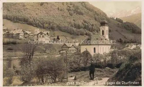 AK / Ansichtskarte  Stein Toggenburg SG mit Kirche und den Churfisten 