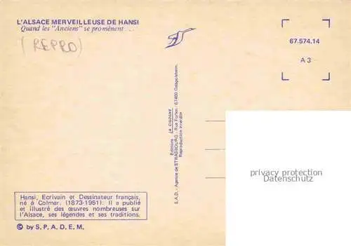 AK / Ansichtskarte  Hansi  Waltz J J Kuenstlerkarte Alsace Elsass Quand les Anciens se proment