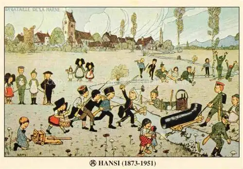AK / Ansichtskarte  Hansi  Waltz J J Kuenstlerkarte Alsace Elsass La bataille de la Marne