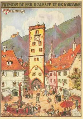 AK / Ansichtskarte  Hansi  Waltz J J Kuenstlerkarte Alsace Elsass Chemins de fer Alsace et de Lorraine