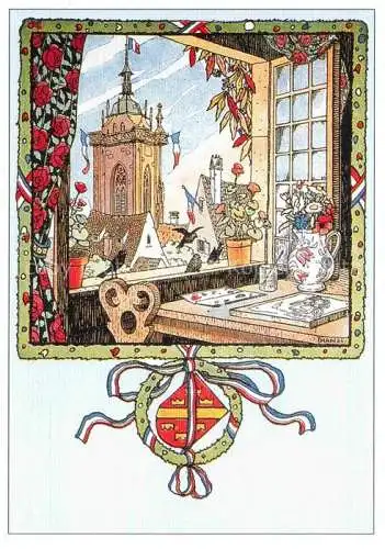 AK / Ansichtskarte  Hansi  Waltz J J Kuenstlerkarte Alsace Elsass Regard sur Colmar de la fenetre de Ateiler