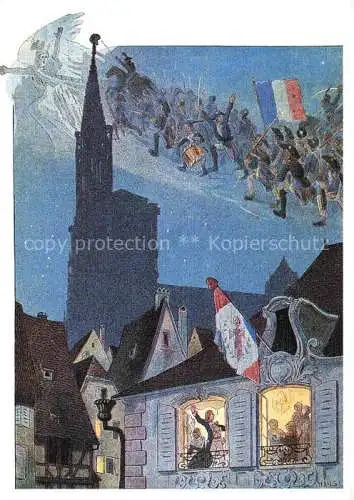 AK / Ansichtskarte  Hansi  Waltz J J Kuenstlerkarte Alsace Elsass Premiere interpretaion dans salon maire Strasbourg 