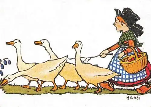 AK / Ansichtskarte  Hansi  Waltz J J Kuenstlerkarte Alsace Elsass Je suis la Gaenseliesel 