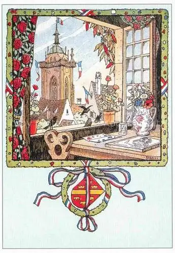 AK / Ansichtskarte  Hansi  Waltz J J Kuenstlerkarte Alsace Elsass Regard sur Colmar fenetre de Atelier