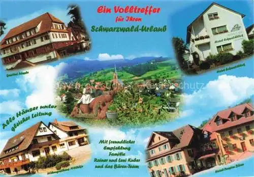 AK / Ansichtskarte  Oberharmersbach Hotel Baeren Gasthof Roessle Hotel Schwarzwaldblick Panorama Schwarzwald