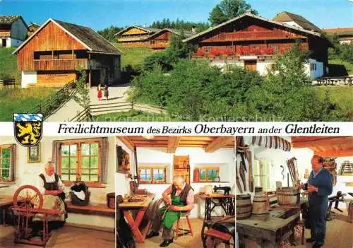 AK / Ansichtskarte  Grossweil Freilichtmuseum an der Glentleiten Handwerkliche Vorfuehrungen Spinnen Sattlerei Schaefflerei