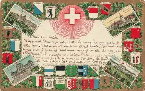 AK / Ansichtskarte  BERN BE Bundespalast Bundesgericht Landesmuseum Polytechnikum Wappen aller Bundeslaender