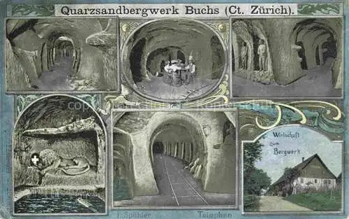 AK / Ansichtskarte  Buchs ZH Quarzsandbergwerk Buch Details Wirtschaft zum Bergwerk