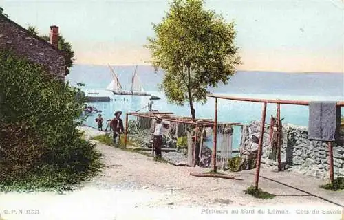 AK / Ansichtskarte  Lac Leman Genfersee GE Pecheurs au bord du Leman