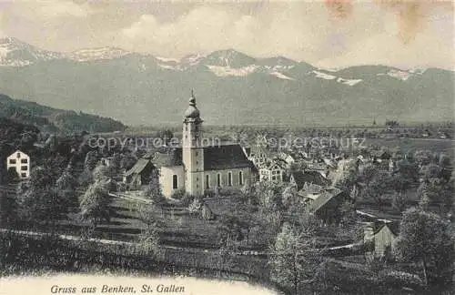 AK / Ansichtskarte  Benken SG Panorama mit Kirche