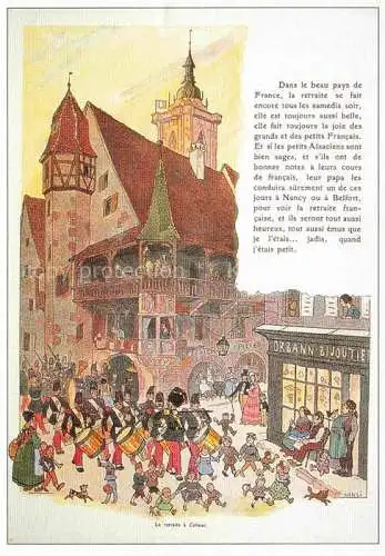 AK / Ansichtskarte  Hansi  Waltz J J Kuenstlerkarte Alsace Elsass Le retraite de Colmar