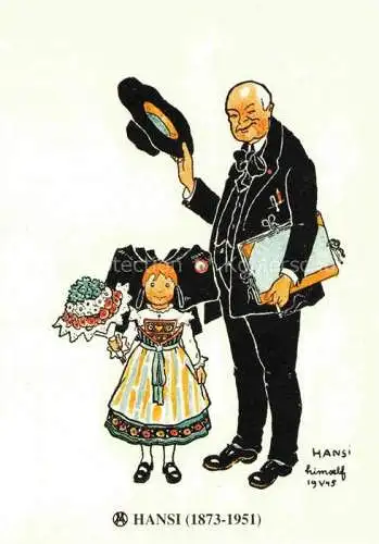 AK / Ansichtskarte  Hansi  Waltz J J Kuenstlerkarte Alsace Elsass Bonjour Alsace