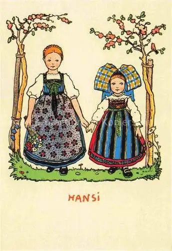 AK / Ansichtskarte  Hansi  Waltz J J Kuenstlerkarte Alsace Elsass Illustrateur alsacie Colmar 