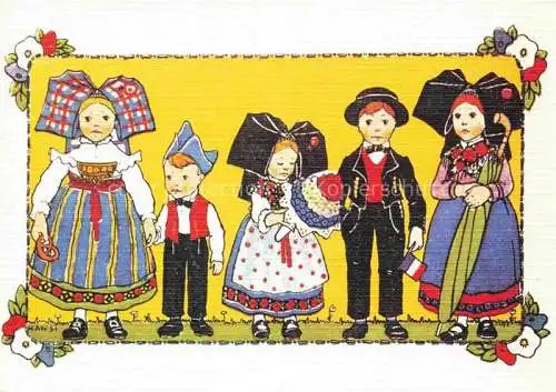 AK / Ansichtskarte  Hansi  Waltz J J Kuenstlerkarte Alsace Elsass Aujourd hui nous avons mis nos beaux castumes