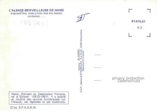 AK / Ansichtskarte  Hansi  Waltz J J Kuenstlerkarte Alsace Elsass Aujourd hui nous avons mis nos beaux castumes