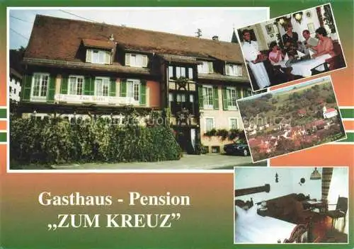 AK / Ansichtskarte  Weizen Gasthaus Pension zum Kreuz Gastraum Fremdenzimmer Luftaufnahme