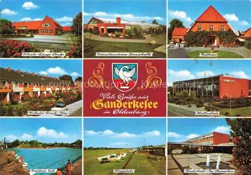 AK / Ansichtskarte  Ganderkesee Schule Freizeitzentrum Tennishalle Rathaus Wilhelm-Busch-Weg Hallenbad Freibad Flugplatz