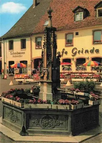 AK / Ansichtskarte  Heilsbronn Marktplatz Schreibwaren Café Grinda Brunnen