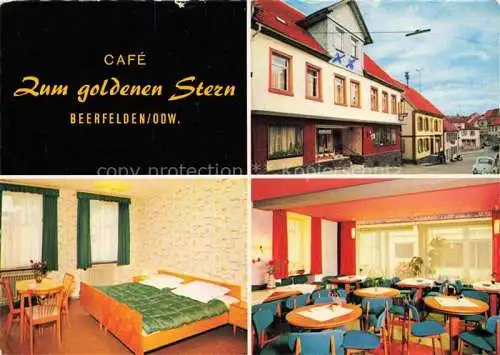 AK / Ansichtskarte  Beerfelden Odenwald Hessen Café Zum goldenen Stern Fremdenzimmer Gastraum