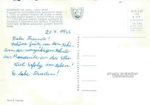 AK / Ansichtskarte  Roudnice nad Labem Raudnitz CZ Schloss