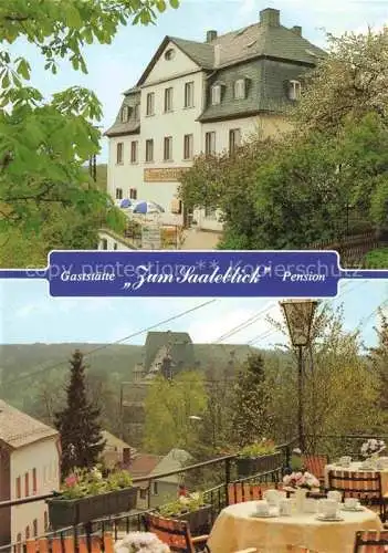 AK / Ansichtskarte  Burgk Saale-Orla-Kreis Pension Gaststaette zum Saaleblick Terrasse