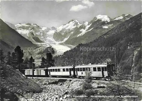 AK / Ansichtskarte  Berninabahn Pontresina Eisenbahn GR Morteratschgletscher und Berninagruppe